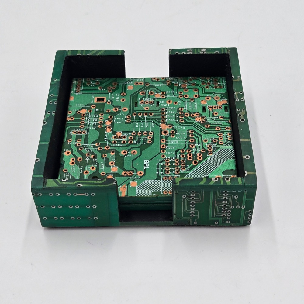 Handmade Circuit Board Coaster Set 6pc Green Recycled Motherboard Tech Decor